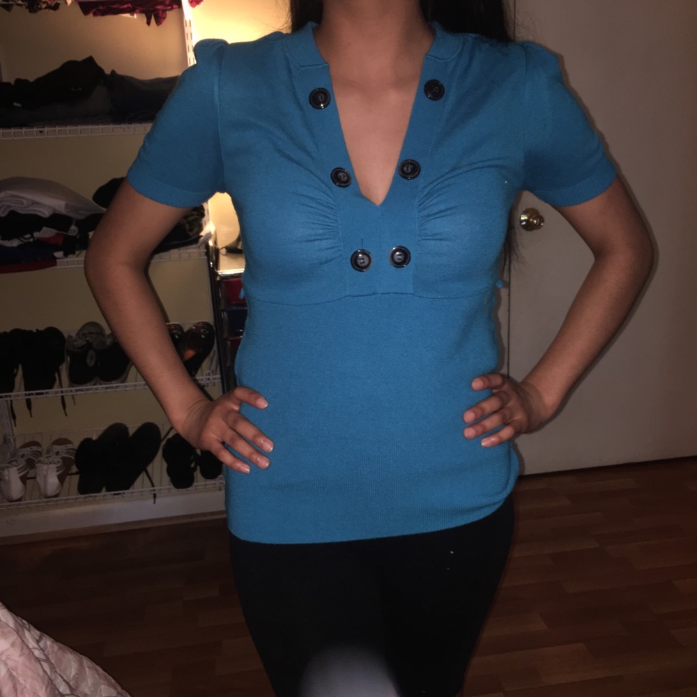 Blue Mid Sleeve Shirt